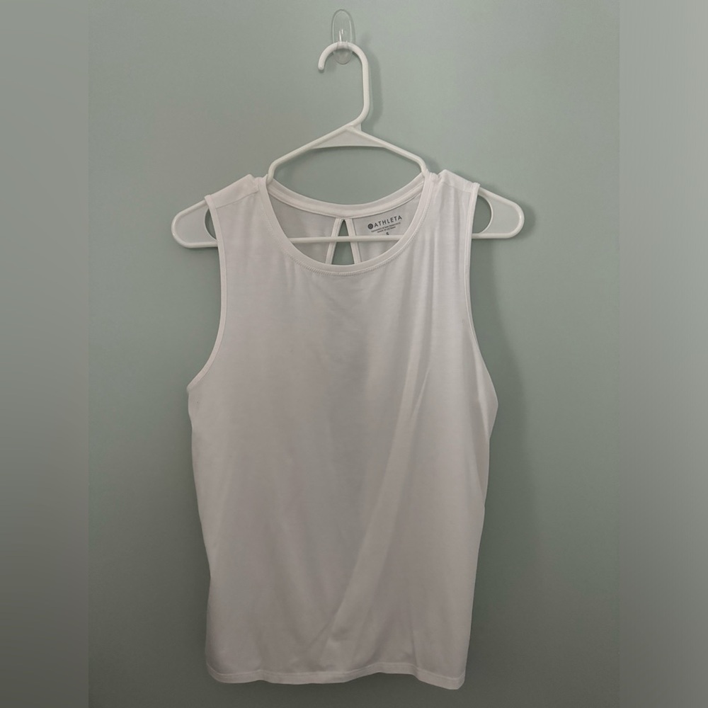 Athleta White Cut Out Tank Top